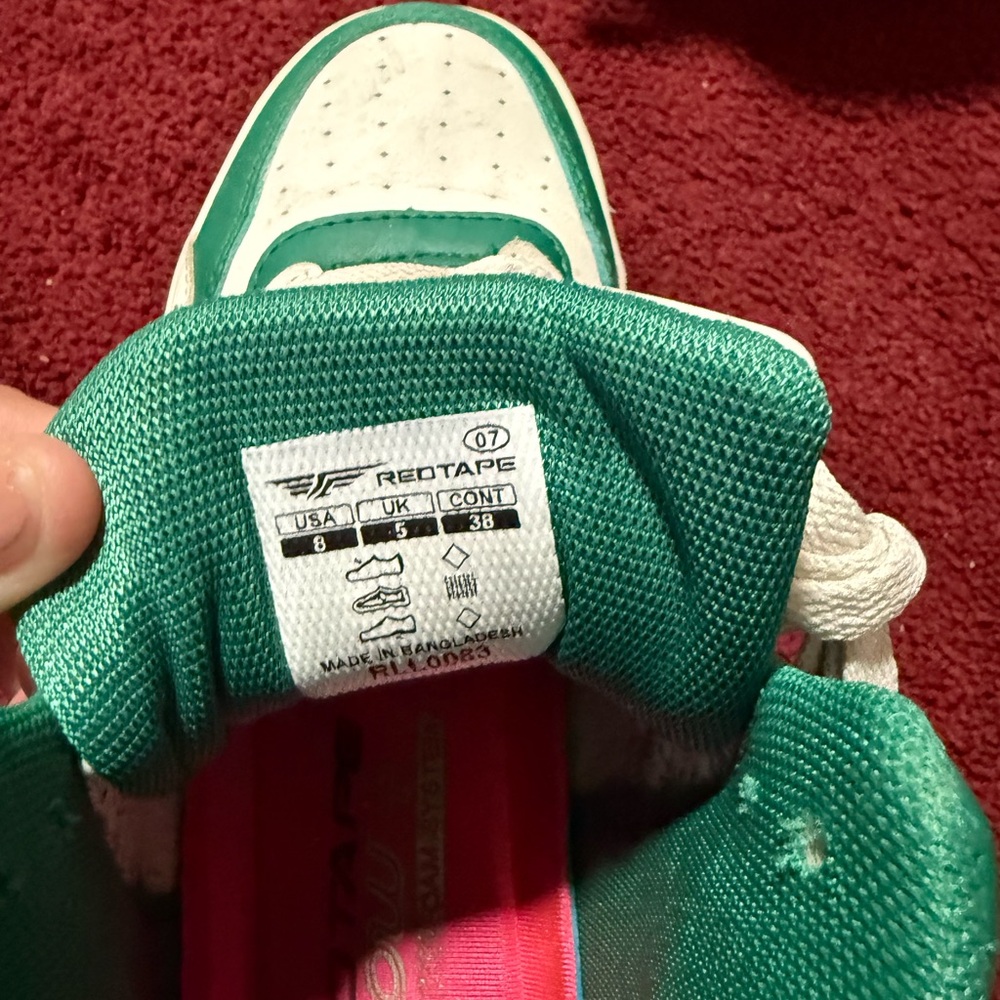 RedTape Women's Green & White Low-Top Sneakers